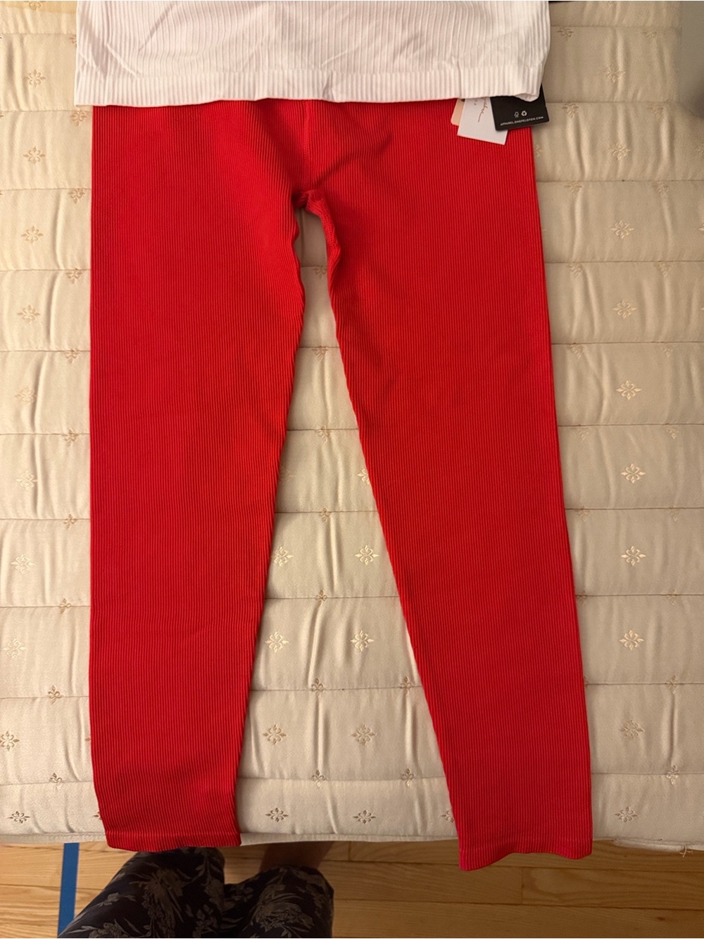 NWT Spiritual Gangster Bright Red Ribbed Leggings